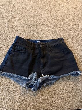 BDG Washed Black High-Rise Denim Cutoff Shorts